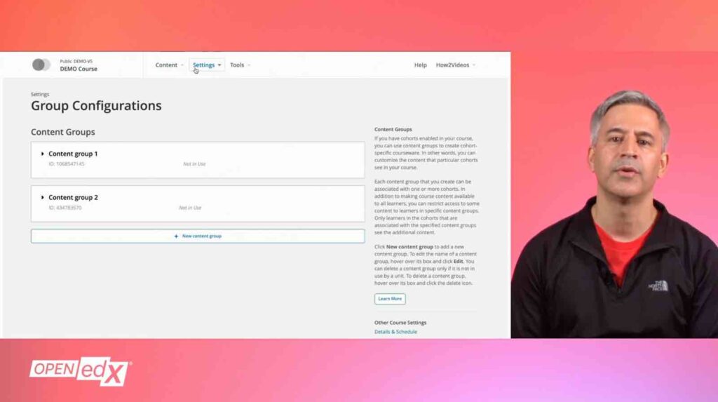 How to create cohorts and content groups in Open edX Studio